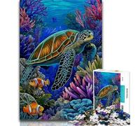 Ocean Turtle 1000 Pieces Jigsaw Puzzles For Teens And Adults,Family Game Stress Reliever Difficult Challenge Gifts for Friends And Family (75x50cm)