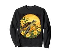 Ocean Turtle And Yellow Gelsemium Flowers Sweatshirt