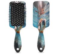 Ocean Turtle Hair Brush Hawaiian Sea Turtle Wet Dry Air Cushion Hair Brush Plastic Detangler Hairbrush for Kids Adults Back To School Gift Women Men