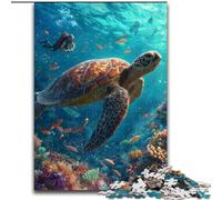 Ocean Turtle Jigsaw Puzzles 1000 Pieces for Adults Teens, Challenging Game Gifts for Is Ideal As A Gift for The Whole Family (50x75cm)