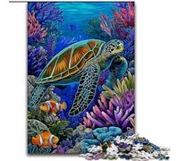 Ocean Turtle Jigsaw Puzzles for Teenagers 1000, Suitable for Ages 14 And Up Family Fun It Is Ideal As A Gift for The Whole Family (50x75cm)
