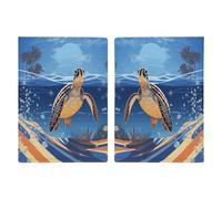 Ocean Turtle on The Beach Passport Holder Passport Wallet PU Leather Passports Protective Cover Slim Travel Accessories