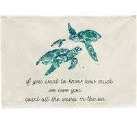 Ocean Turtle Theme Nursery Wall Decor-Rectangle Banner Flag Poster Wall Decor Gift for Nursery Baby Kids Girl Boy-Bedroom Playroom Baby Room Door Decoration-Christmas Gift-We Love You-28.5"L×20"W