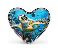 Ocean Turtles Coral Tropical Fish Heart Shaped Enamel Brooch Pin Button Badges Decoration Hat Clothing Bag Accessories Gift Crafts
