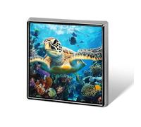 Ocean Turtles Coral Tropical Fish Square Enamel Brooch Pin Button Badges Decoration Hat Clothing Bag Accessories Gift Crafts