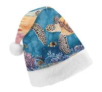 Ocean Turtles Tropical Fish Coral Christmas Hat Santa Cap Child
