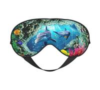 Ocean Underwater Dolphin Fish Printing Double-Sided Eye Mask,Blackout for Sleeping, Comfort Sleep Eye Mask for All-Occasion