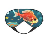 Ocean Underwater Fish Print Sleep Eye Smask with Strap Eye Shade for Travel Nap Meditation