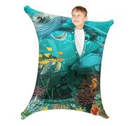 Ocean Underwater World Shark Relaxing Sensory Socks - Autistic Sensory Body Sock for Kids - ADHD and Improve Sensory Processing Sox (Medium)