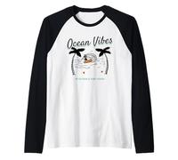 Ocean Vibes - Go Outside & Surf Waves (Retro Surfer Graphic) Raglan Baseball Tee