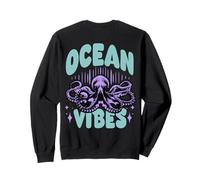 Ocean Vibes Octopus Marine Life Backprint Sweatshirt