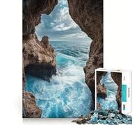 Ocean View from Cave 1000 Adult Pieces Jigsaw Puzzle Mind Challenge Toy Together Fun Quality Cut (38x52cm)