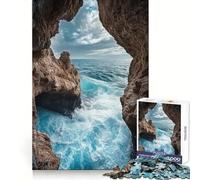 Ocean View from Cave 1000 Adult Pieces Jigsaw Puzzle Mind Challenge Toy Together Fun Quality Cut (38x52cm)