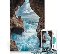 Ocean View from Cave for Adults 1000 Piece Puzzle Mind Challenge Toy Calm Escape Quality Cut Art Collection Piece (50x75cm)