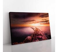 Ocean View From Spain Modern Art Canvas Wall Art Print Ready to Hang, Framed Picture for Living Room Bedroom Home Office Décor, 76x50 cm (30x20 Inch)