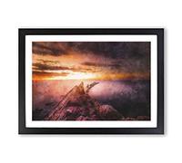 Ocean View from Spain Painting Framed Print | A2 Black Framed Wall Art | Ready to Hang | Modern Nautical Picture | Living Room Bedroom Lounge Office