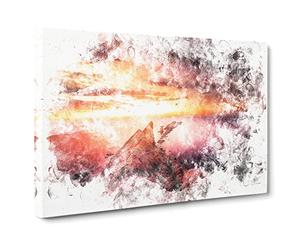 Ocean View From Spain Watercolour Canvas Print | Gallery Wrapped 30mm Frame Wall Art | 30x20 inches | Ready to Hang | Coastal Seascape Picture | Living Room Bedroom Lounge Office