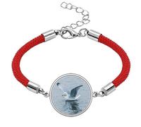 Ocean Water Sea Bird Science Nature Picture Lucky Red String Bracelet Rope Bracelet Handmade