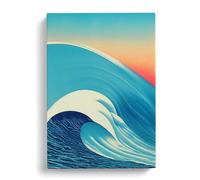 Ocean Wave At Sunset No.3 Canvas Print | Gallery Wrapped 30mm Frame Wall Art | 30x20 inches | Ready to Hang | Modern Seascape Picture | Living Room Bedroom Lounge Office