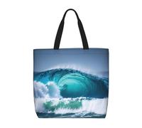 Ocean Wave Basic Models Tote Bag With Zipper With Inner Pockets,Laptop Work Tote Bag For Sport,Travel