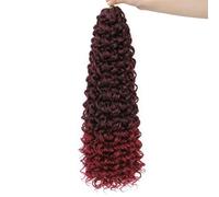 Ocean Wave Braiding Synthetic Hair Extensions Crochet Braids Afro Curls Curly Braid T1BBurgundy 22INCHES#1PcsLot