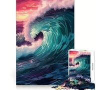 Ocean Wave Crash Poster Jigsaw Puzzles 1000 Pieces Mental Dexterity Easy Relaxation Flawless Fit Meaningful Gift size 38x26cm