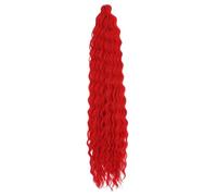 Ocean Wave Crochet,3 Packs Deep Braiding Hairs,Deep Curly Twist Crochet Hair for Daily Use(Red,30inch-75cm)