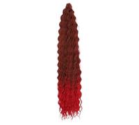Ocean Wave Crochet,3 Packs Deep Braiding Hairs,Deep Curly Twist Crochet Hair for Daily Use(T8-Red,30inch-75cm)