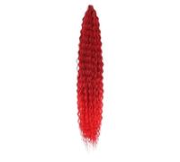 Ocean Wave Crochet,3 Packs Deep Braiding Hairs,Deep Curly Twist Crochet Hair for Daily Use(TBug-Red,22inch-55cm)