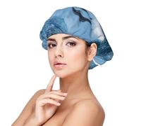 Ocean Wave Dolphins,Adjustable Silk Hair Wrap Adult's Satin Sleeping Cap Hair Women's Elastic Sleep Bonnet