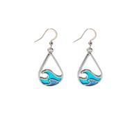 Ocean Wave Earrings for Women Blue Teardrop Earrings Summer Trendy Beach Ocean Jewelry Gift for Women