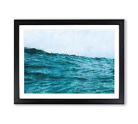 Ocean Wave In Morocco Painting Modern Art Framed Print | A4 Black Framed Wall Art | Ready to Hang | Modern Nautical Picture | Living Room Bedroom Lounge Office