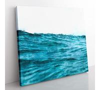 Ocean Wave in Morocco Painting Modern Canvas Wall Art Print Ready to Hang, Framed Picture for Living Room Bedroom Home Office Décor, 50x50 cm (20x20 Inch)