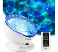 Ocean Wave Lights Night Light Projector - Sound Machine with Soothing Nature Noise and Relaxing Light Show - Color Changing Wave Light Effects for Kids Adults Bedroom Living Room - White