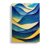 Ocean Wave Modern Art No.3 Canvas Print | Gallery Wrapped 30mm Frame Wall Art | 30x20 inches | Ready to Hang | Abstract Seascape Picture | Living Room Bedroom Lounge Office