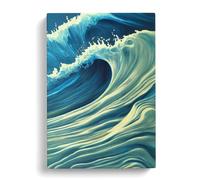 Ocean Wave No.1 Canvas Print | Gallery Wrapped 30mm Frame Wall Art | 30x20 inches | Ready to Hang | Modern Seascape Picture | Living Room Bedroom Lounge Office