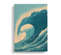 Ocean Wave No.3 Canvas Print | Gallery Wrapped 30mm Frame Wall Art | 30x20 inches | Ready to Hang | Modern Seascape Picture | Living Room Bedroom Lounge Office