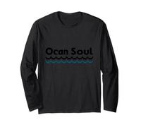 Ocean Wave Pattern Flowing Water Rhythm Graphics Long Sleeve T-Shirt