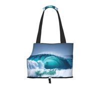 Ocean Wave Print Pet Tote Bag, Foldable Portable Single Shoulder Pet Carrier For Small Dogs Cats