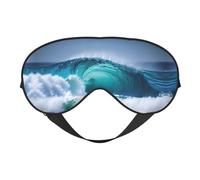 Ocean Wave Print Soft Eye Mask – Comfortable Sleep with Adjustable, Elastic Nighttime Shade for Travel, Meditation