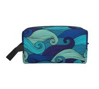 Ocean Wave Print Storage Bag â€“ Durable Travel Toiletry Bag, Portable Makeup & Cosmetic Organizer Pouch with Zipper