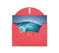 Ocean Wave Printing Holiday Happy Birthday Cards Gift With Envelope And Note Tag For Women Men Wife Mom Husband