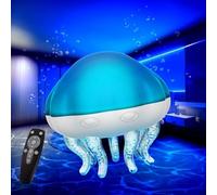 Ocean Wave Projector & Bluetooth Night Light, Jellyfish Galaxy Ceiling Projector for Bedroom, 8-Color Star Light with Timer, Remote Control USB Sensory Lamp for Kids/Elders