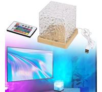 Ocean Wave Projector, LED Lights with Remote Control 16 Colors Gradual Rotating Water Cube Lamp, Ocean Wave Night Light Projector Ideal for Bedroom Party Game Lamp Gifts (Rechargeable Version)