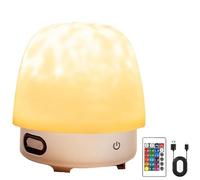 Ocean Wave Projector Light with Bluetooth Speaker and Remote Control, 16 Colors & 4 White Noise Modes, Ambient Night Lamp for Bedroom, Party, and Game Room