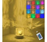 Ocean Wave Projector, Northern Lights Projector, 16 Colour Gradient Rgb Remote-Controlled Aurora Lamp, Dynamic Rotating Aurora Night Light, Suitable For Bedrooms, Children’S Rooms, Parties, Bars And G