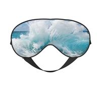 Ocean Wave Sleep Mask,100% Natural Mulberry Silk Eye Mask with, Ultra-Soft Eye Covers for Sleeping, Travel, Nap