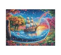 Ocean Wave Sunset 500 Piece Jigsaw Puzzle for Adults Teens Jigsaw After Gym Relaxation Brainteaser Puzzle for Fitness Lovers Stress 500 PCS