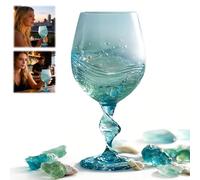 Ocean Wave Wine Glass, Elegant Sea Wave Design, Bring The Sea to Your Glasses, with a Stable Base and Easy-to-Hold Shape, for Birthdays, Housewarmings, Gatherings with Friends and Family