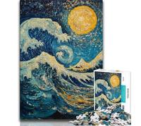 Ocean Waves Adult Jigsaws 2000 Pieces Difficult,Pattern Assembly Fun at Home Activities,Birthday Present,Travel Gifts 70x100cm